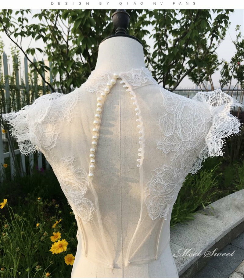 レース ブライダル ウェディングボレロ 花嫁 ウェディングドレスアレンジ 肌色 結婚式 二次会 披露宴 お色直し パーティー ポリエステルボーニング