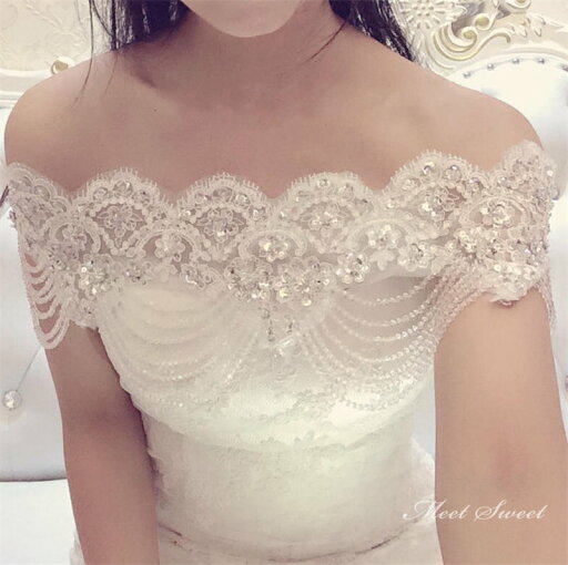 オフショルダー ブライダル ウェディングボレロ 結婚式 花嫁 挙式 ウエディング小物 二次会 ビーズ クリスタル レース ビジュー ウェディングアレンジ オフショルダー ブライダル ウェディングボレロ 結婚式 花嫁 挙式 ウエディング小物 二次会 ビーズ クリスタル レース ビジュー ウェディングアレンジ