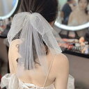 ウェディングベール 蝶結び ウエディングベール ヘアピン リボンベール チュール ヘッドドレス シンプル ブライダル 結婚式 二次会 披露宴 花嫁 挙式 前撮り