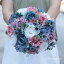 パープル ブルー ウエディングブーケ 結婚式 ウェディングブーケ 花嫁 前撮り 披露宴 ウェディング用 造花 ブライダルブーケ 欧米風 海外挙式