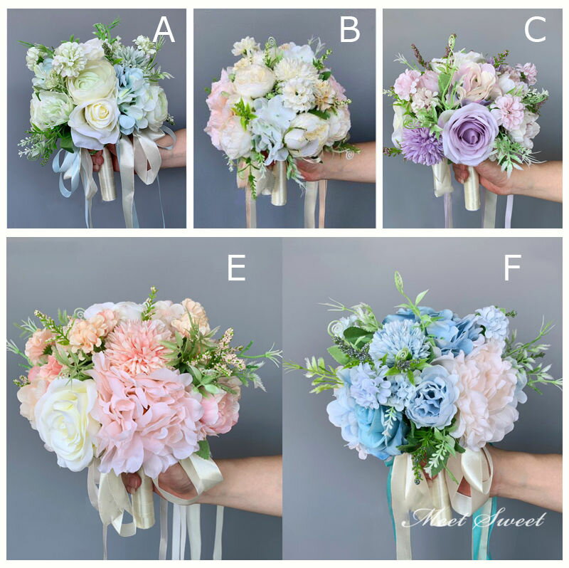 造花 結婚式 ブーケ ウエディングブーケ 花嫁 前撮り 披露宴 二次会 ブライダルブーケ パーティー 花束 インテリア アートフラワー ウェディング小物 可愛い