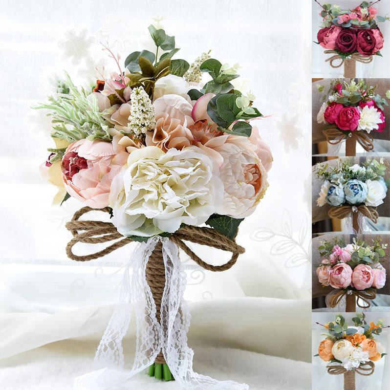 【P5倍★BLACK FRIDAY限定】12色展開 二次会 ウエディングブーケ 結婚式 挙式花束 花嫁 披露宴 海外挙式 造花 ブライダル ウェディングブーケ ...