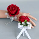 ブートニア リストブーケ 完成品 ローズ バラ ワインレッド 胸花 造花 ブライダル 二次会 結婚式 ウェディング 花嫁 新郎 披露宴 参列 ウエディング アートフラワー コサージュ 海外挙式 卒業式 卒園式 成人式 入学式 入園式 謝恩会 パーティー フォマール セレモニー