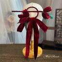 【P5倍★BLACK FRIDAY限定】ウェディング リボン ウエディングヘッドドレス ローズ ヘアリング 簪 ワインレッド ベルベット 花嫁 髪飾り 結婚式 ...