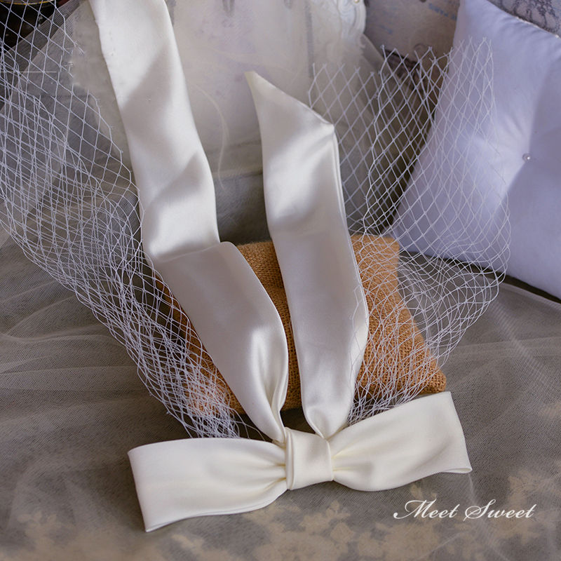 【P2倍＋MAX2000円クーポン 12/11 1:59まで】即納 ウェディングヘッドドレス ウェディングベール 前撮りヘッドドレス 前撮りアクセサリー 蝶結び サテンリボン ヘッドドレス ウエディングヘッドドレス 花嫁 ヘアアクセサリー 結婚式 披露宴 ブライダル 二次会 前撮り 3