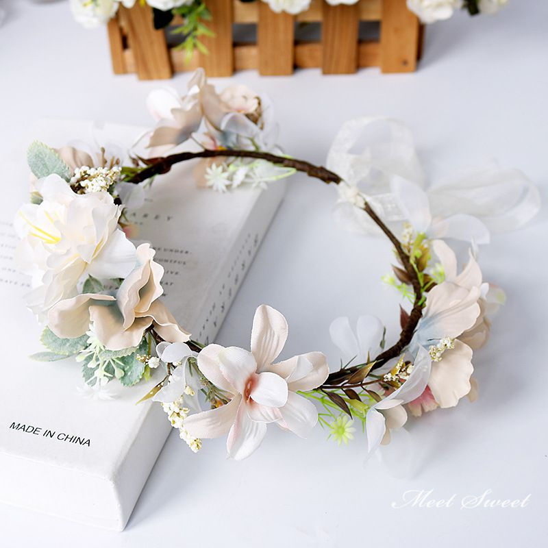 ウェディング 花冠 前撮り 花かんむり 花輪 リゾート ヘッドドレス 髪飾り 花嫁 大...