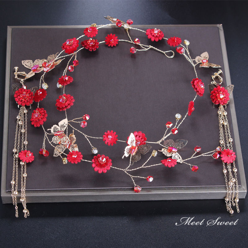 【P5倍★BLACK FRIDAY限定】パーティー 花嫁 髪飾り ヘッドドレス ウェディング 二次会 ティアラ イヤリング 2点セット ヘッドドレス 花 和風 ...