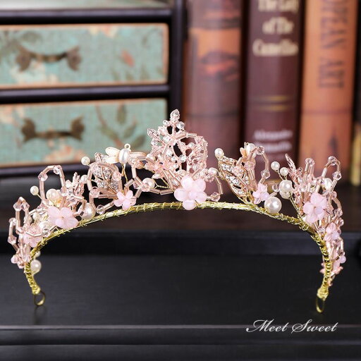 結婚式 ウエディング ティアラ ピンク 可愛い 披露宴 ゴールド 桜色 ブライダル tiara 花嫁 髪飾り 花 成人式 卒業式 女子会 ウェディングティアラ ビーズ 結婚式 ウエディング ティアラ ピンク 可愛い 披露宴 ゴールド 桜色 ブライダル tiara 花嫁 髪飾り 花 成人式 卒業式 女子会 ウェディングティアラ ビーズ