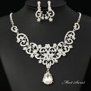 【P5倍★BLACK FRIDAY限定】即納 ブライダル ネックレス ウェディング パーティー ラインストーン フラワー ウエディング ジュエリー アクセサリー...