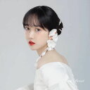 【P5倍★BLACK FRIDAY限定】結婚式 二次会 ウェディング 耳飾り アクセサリー フラワー 花嫁 ブライダル 発表会 髪飾り ヘッドドレス ウエディン...