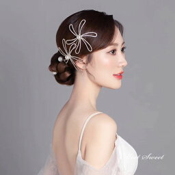 ヘアアクセサリー フラワー ウエディング 髪飾り 花嫁 ウェディング 結婚式 ヘッドドレス ブライダル パーティー 二次会 フォマール お呼ばれ 20代 30代 40代