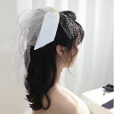 花嫁 ヘアピン ウェディングヘッドドレス リボン チュール 髪飾り ヘアアクセサリー ウェディング サテン ブライダル 前撮り 結婚式 披露宴 パーティー 二次会