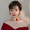 お買い得な3点セット ヘッドドレス ヘアアクセサリー ネックレス イヤリング ヘアコサージュ フラワー 花 ウェディングアクセサリー 髪飾り 結婚式 二次会 着...