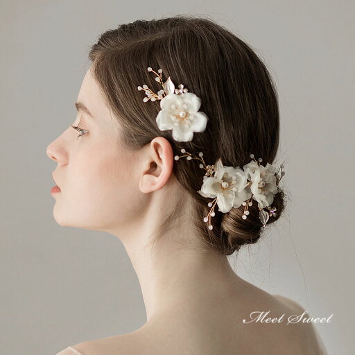 結婚式 二次会 ウェディング ヘアコサージュ ヘアアクセサリー オフホワイト ゴールド フラワー 花嫁 ブライダル 発表会 髪飾り ヘッドドレス 演奏会 花 上品 結婚式 二次会 ウェディング ヘアコサージュ ヘアアクセサリー オフホワイト ゴールド フラワー 花嫁 ブライダル 発表会 髪飾り ヘッドドレス 演奏会 花 上品