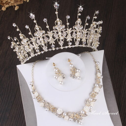 結婚式 ヘアアクセサリー ウェディング ゴールド シルバー ティアラ ネックレスセット 二次会 花嫁 ブライダル 発表会 ヘッドドレス 演奏会 ゴージャス ステージ 結婚式 ヘアアクセサリー ウェディング ゴールド シルバー ティアラ ネックレスセット 二次会 花嫁 ブライダル 発表会 ヘッドドレス 演奏会 ゴージャス ステージ