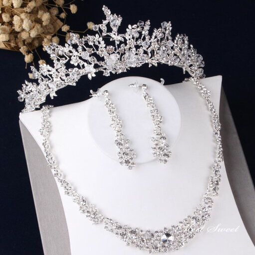 結婚式 二次会 ウェディング ラインストーン ティアラ ネックレスセット ヘアアクセサリー シルバー 花嫁 ブライダル 披露宴 髪飾り ヘッドドレス ウエディング 結婚式 二次会 ウェディング ラインストーン ティアラ ネックレスセット ヘアアクセサリー シルバー 花嫁 ブライダル 披露宴 髪飾り ヘッドドレス ウエディング