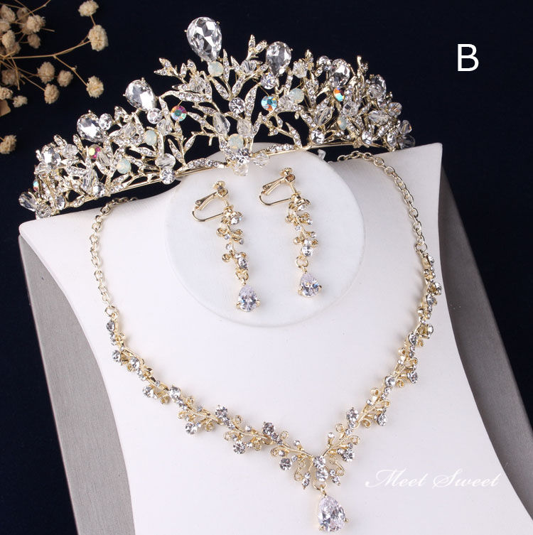 ティアラ ネックレス ウエディング イヤリング ピアス ライトゴールド 花嫁 ウェディング 前撮り 結婚式 ヘッドドレス ブライダル パーティー 二次会 イベント