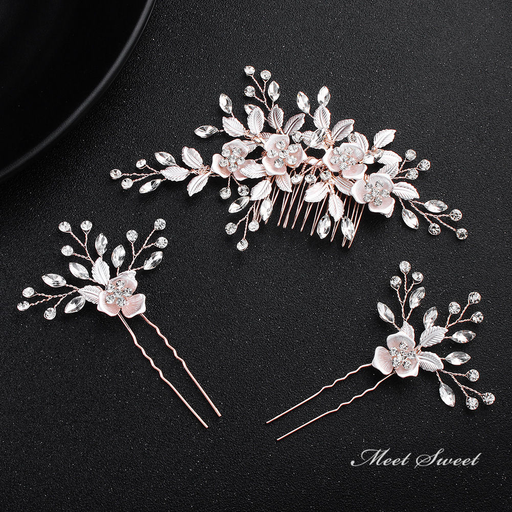 【P5倍★BLACK FRIDAY限定】コーム Uピンセット ウエディング ピンクゴールド シルバー ヘッドドレス ヘアアクセサリー 花嫁 ウェディング 結婚式...