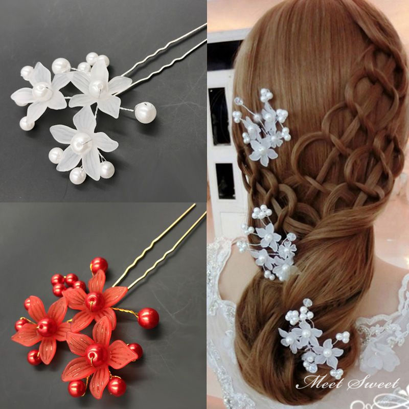 ホワイト レッド ウェディング小物 ヘッドドレス ヘアアクセサリー 前撮り 結婚式 二次会 披露宴 花嫁 ブライダル ウエディング パーティー 発表会 小枝 演奏会