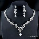 【P5倍★BLACK FRIDAY限定】【シルバー即納】 ウエディングアクセサリー ネックレス ピアス 2点セット 花嫁 ウェディングアクセサリー 結婚式 発表...