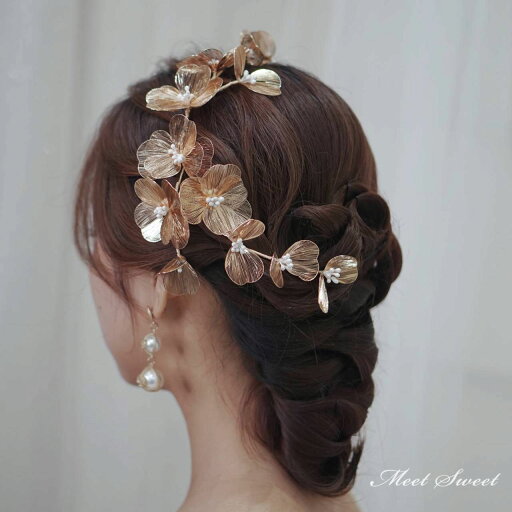 ヘッドドレス フラワー ウエディング ゴールド 花 髪飾り 花嫁 ウェディング 結婚式 発表会 演奏会 披露宴 ブライダル パーティー 二次会 ヘアアクセサリー ヘッドドレス フラワー ウエディング ゴールド 花 髪飾り 花嫁 ウェディング 結婚式 発表会 演奏会 披露宴 ブライダル パーティー 二次会 ヘアアクセサリー