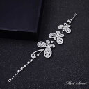 【P5倍★BLACK FRIDAY限定】ヘッドドレス 蝶 ウエディング シルバー ラインストーン 髪飾り 花嫁 ウェディング 結婚式 発表会 演奏会 披露宴 ブ...