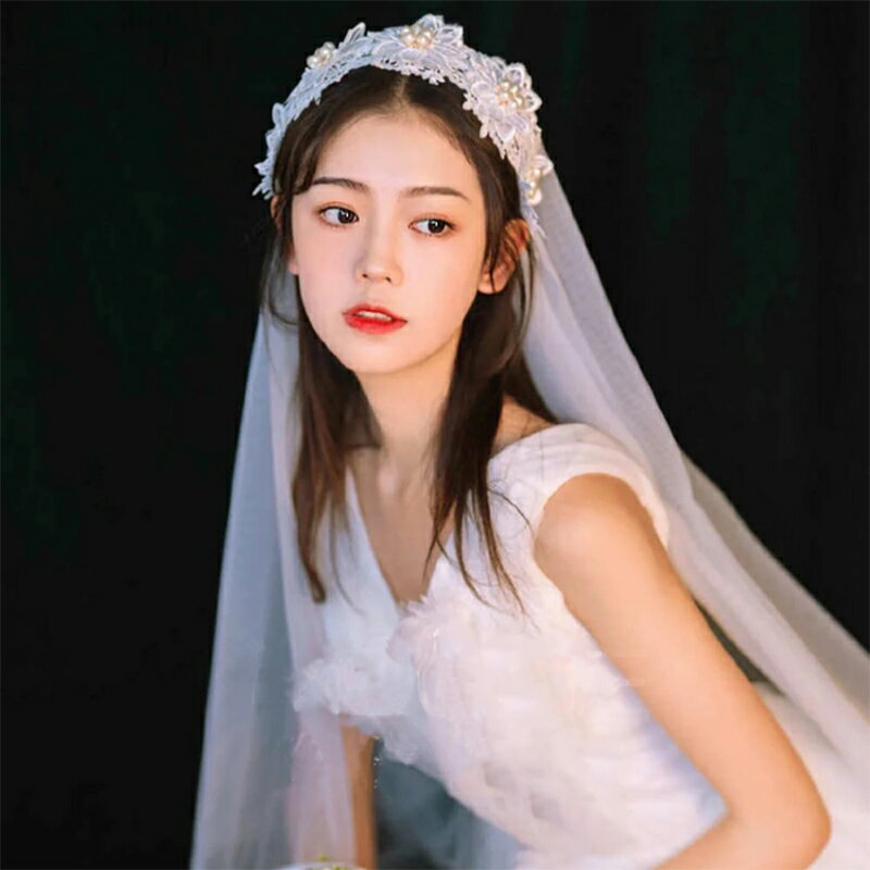 即納 カチューシャ ウエディングベール パール フラワー ウェディングベール 昭和 ブライダルベール 白 オフホワイト レトロ エレガンス ショートベール ミドルベール ミディアムベール マンティラウェディング 花嫁 二次会 結婚式 前撮り ビンテージ風