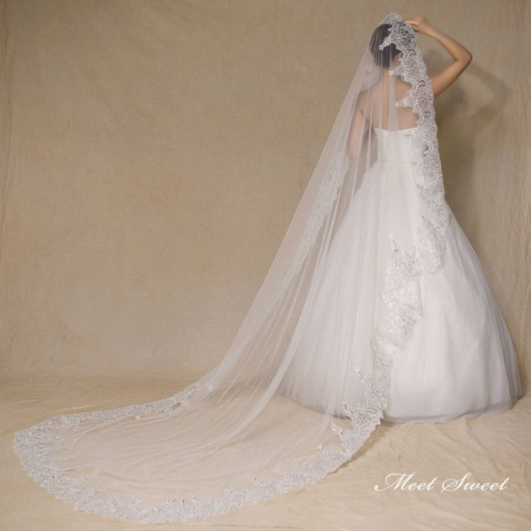 ウェディングベール レース ウエディングベール マリアベール ヴェール ロング丈 ブライダル小物 結婚式 二次会 披露宴 海外挙式 教会式 チャペル式 エレガント