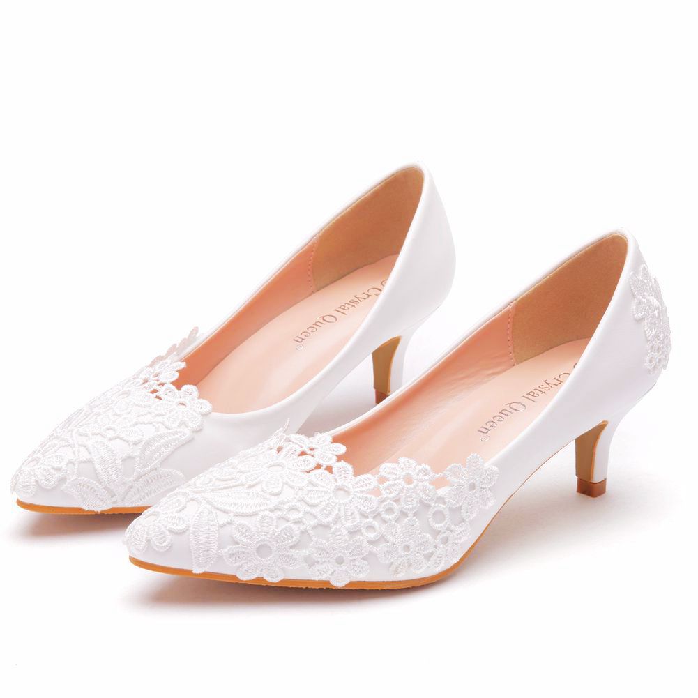 ウェディングシューズ レディース靴 ウエディングシューズ パンプス ハイヒール 結婚式 花嫁 ブライダル 二次会 パーティー 披露宴 ホワイト レース ピンヒール
