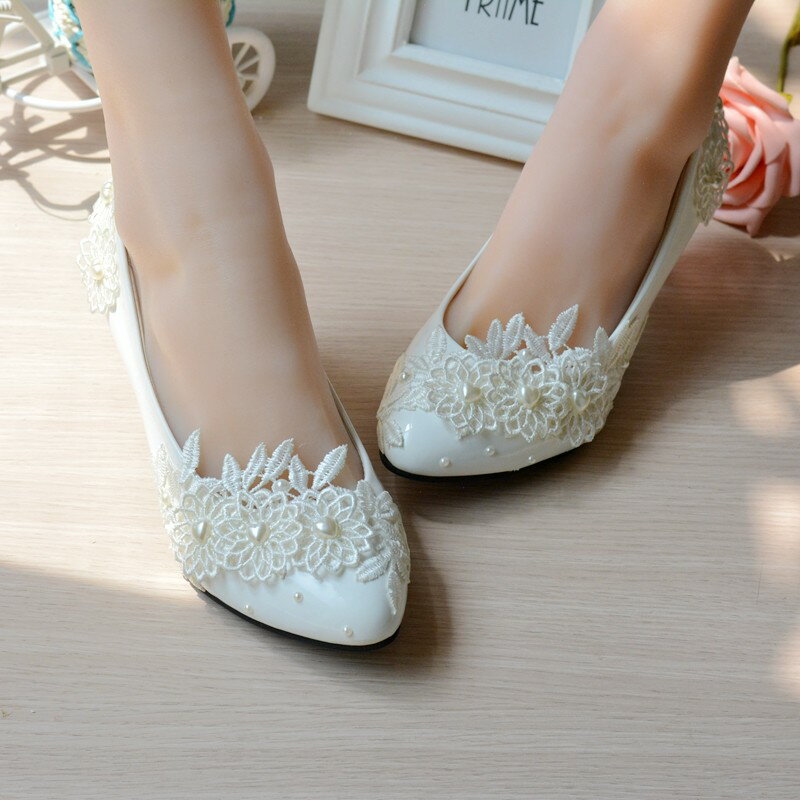 0.5/4.5/8cmヒール ウェディングシューズ ウエディングシューズ レディース靴 パンプス ハイヒール 結婚式 花嫁 ブライダル 二次会 パーティー 披露宴 レース
