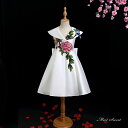 子供ドレス 女の子 発表会 ホワイト 花柄 結婚式 ワンピース 子ども キッズドレス パーティドレス フォーマルドレス 刺繍 舞台演出 イベント 演奏会 90-160