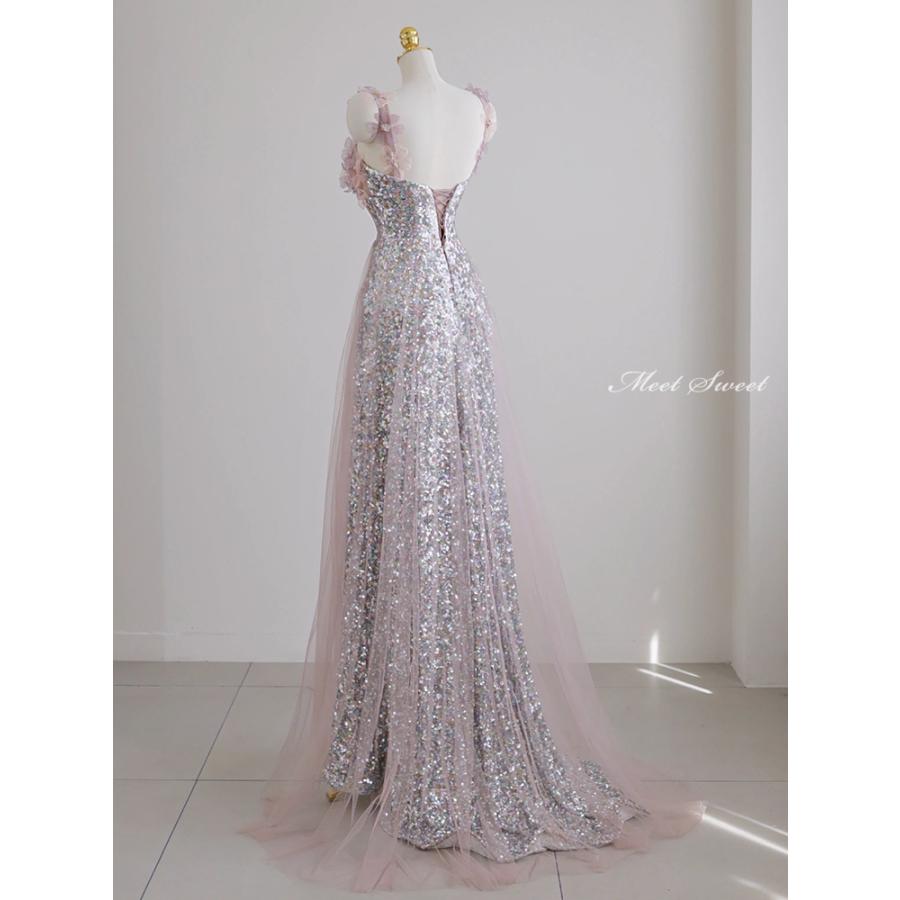 カラードレス ロングドレス パープル スパンコール スレンダードレス 結婚式 二次会 発表会 演奏会 ウェディングドレス ウエディングドレス イブニングドレス パーティードレス ステージドレス 披露宴 コンクール ブライダル 前撮り 花嫁 キラキラ ノースリーブ