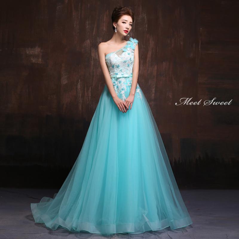 【P5倍★BLACK FRIDAY限定】カラードレス ロングドレス ブルー ワンショルダー ファスナー 青 結婚式 二次会 発表会 演奏会 ウェディングドレス ウエディングドレス コンサート コンクール パーティードレス ステージドレス 披露宴 スレンダー ブライダル フォーマル 花嫁