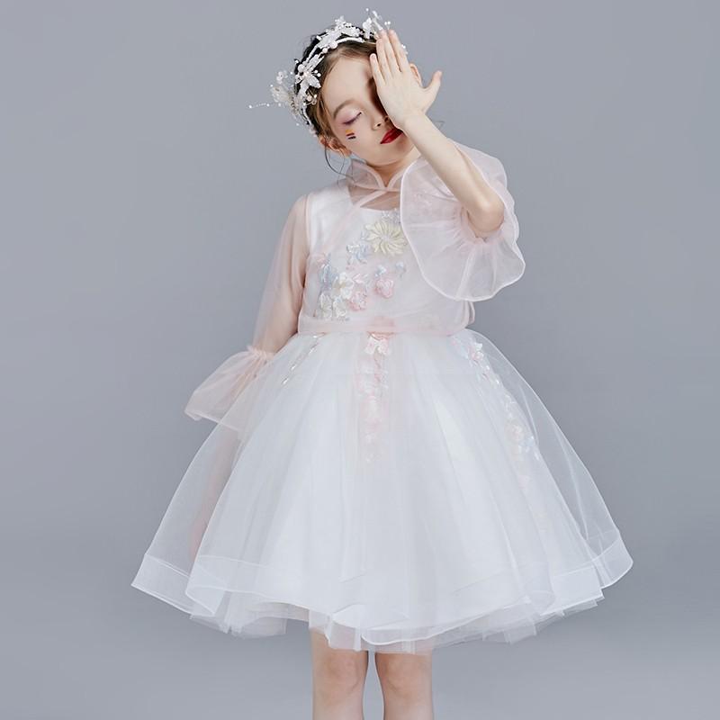 ミニドレス ピアノ発表会 子供ドレス フラワーガールドレス 女の子 キッズ フォーマル 子どもドレス お姫様ドレス 結婚式 ワンピース ショール 2点