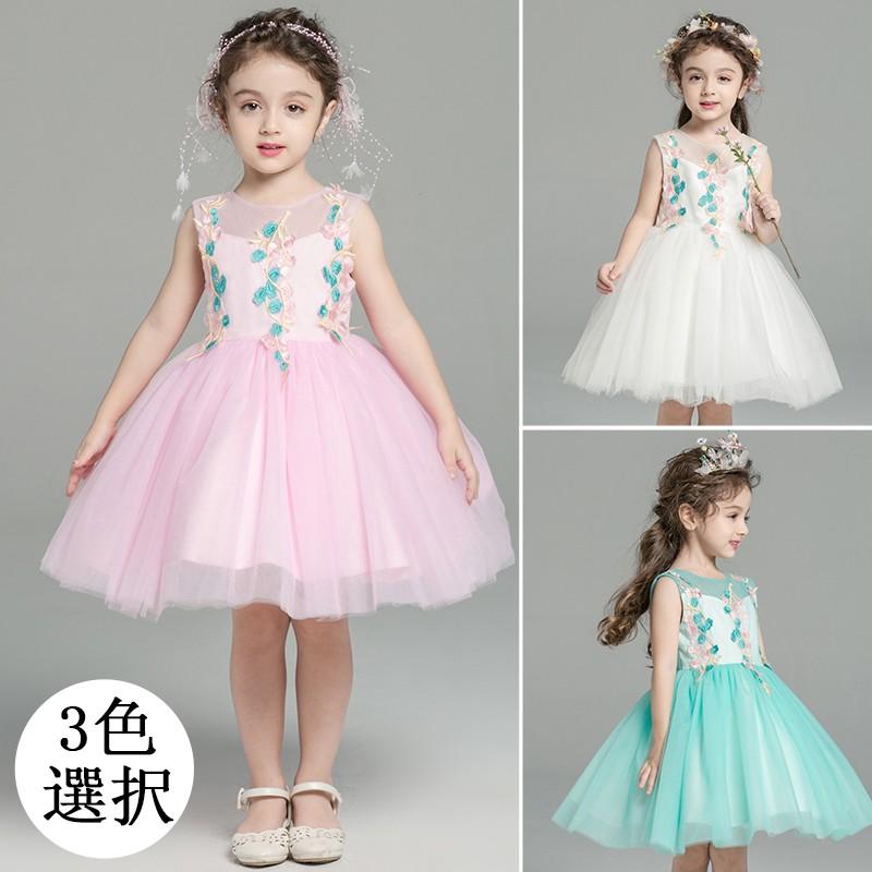 ミニドレス ピアノ発表会 子供ドレス フラワーガールドレス 女の子 キッズ フォーマルドレス 子どもド..