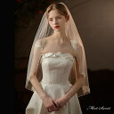ウエディングベール ウェディングベール ビーズ 花モチーフ ミドルベール ミディアムベール ブライダル 結婚式 二次会 披露宴 花嫁 海外挙式 前撮り ヘアアク...