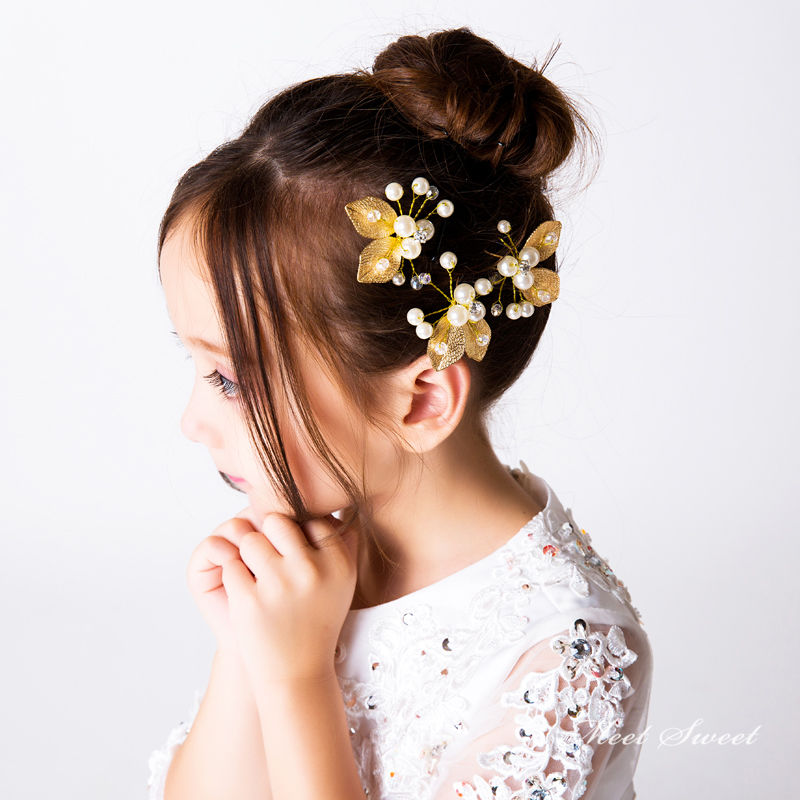 フォーマル ドレス小物 子供 ヘアアクセサリー 安い ヘアピンセット キッズ 髪飾り...