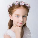 キッズ ピンク 子供 ホワイト 花かんむり 花冠 ヘッドドレス パーティー 子ども ヘアアクセサリー 発表会 演奏会 髪飾り イベント フラワーガール 結婚式 ...