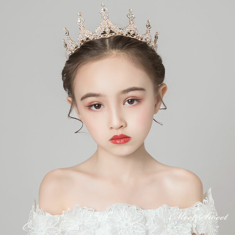 髪飾り ティアラ 子供 ゴールド クラウン ウエディング キッズ ヘアアクセサリー イベント 結婚式 卒園式 パーティー 誕生日 女の子 髪飾り ゴージャス 上品