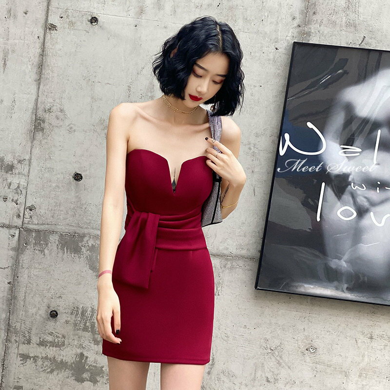 カラードレス ワインレッド ブラック カクテルドレス パーティードレス フォーマルドレス ミニドレス ビスチェ タイトワンピース 二次会 セクシー キャバドレス イブニングドレス ウェディングドレス ウエディングドレス結婚式 発表会 大人 おしゃれ ファッション