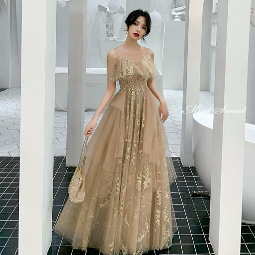 カラードレス 編み上げ パーティードレス フォーマルドレス ロングドレス シャンパンゴールド フリルスリーブ 結婚式 二次会 発表会 大人 ファッション キラキラ ゲストドレス ウェディングドレス ウエディングドレス イブニングドレス 演奏会 披露宴 Aラインドレス カラードレス 編み上げ パーティードレス フォーマルドレス ロングドレス シャンパンゴールド フリルスリーブ 結婚式 二次会 発表会 大人 ファッション キラキラ ゲストドレス ウェディングドレス ウエディングドレス イブニングドレス 演奏会 披露宴 Aラインドレス