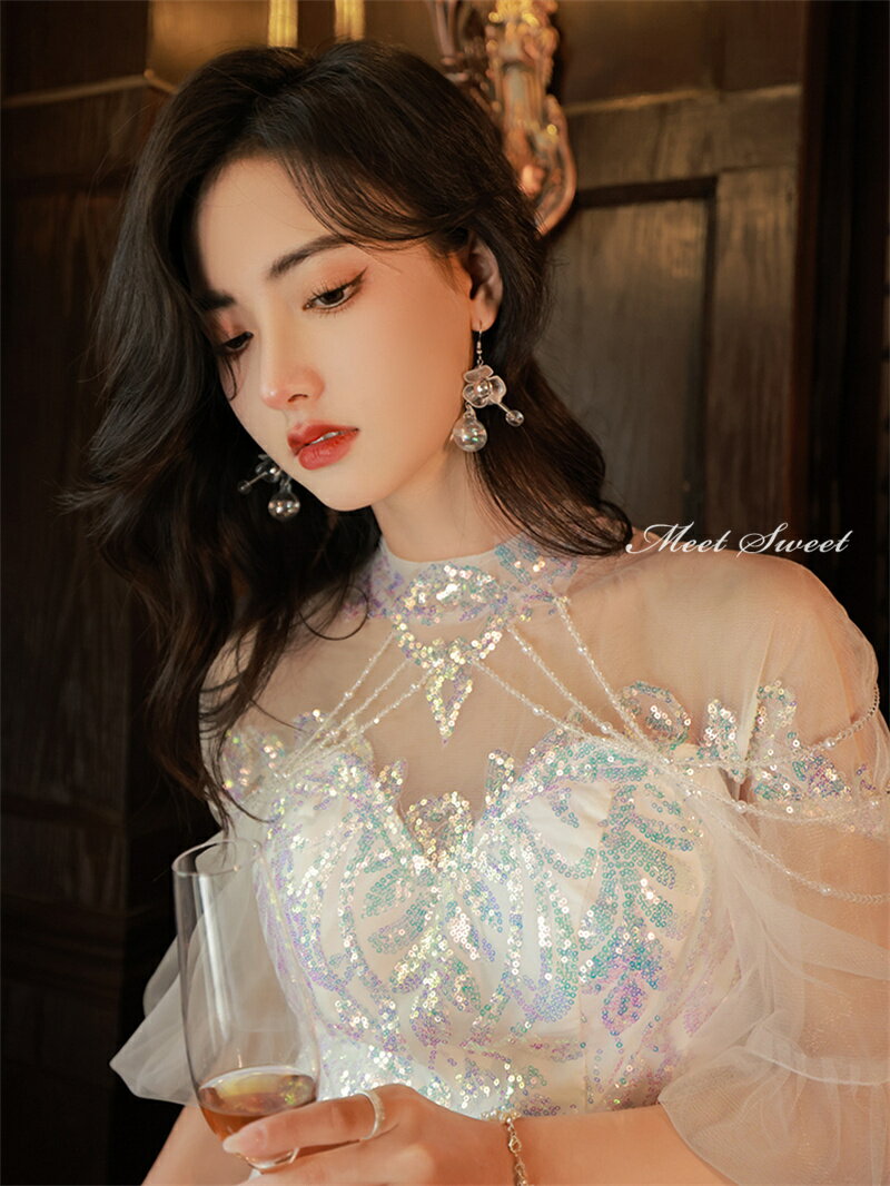カラードレス ファスナー パーティードレス フォーマル ロングドレス スレンダードレス 半袖 カラフル 結婚式 二次会 発表会 スパンコール ウェディングドレス ゲストドレス ビーズ ウエディングドレス イブニングドレス 演奏会 披露宴 マーメイドドレス ゴージャス