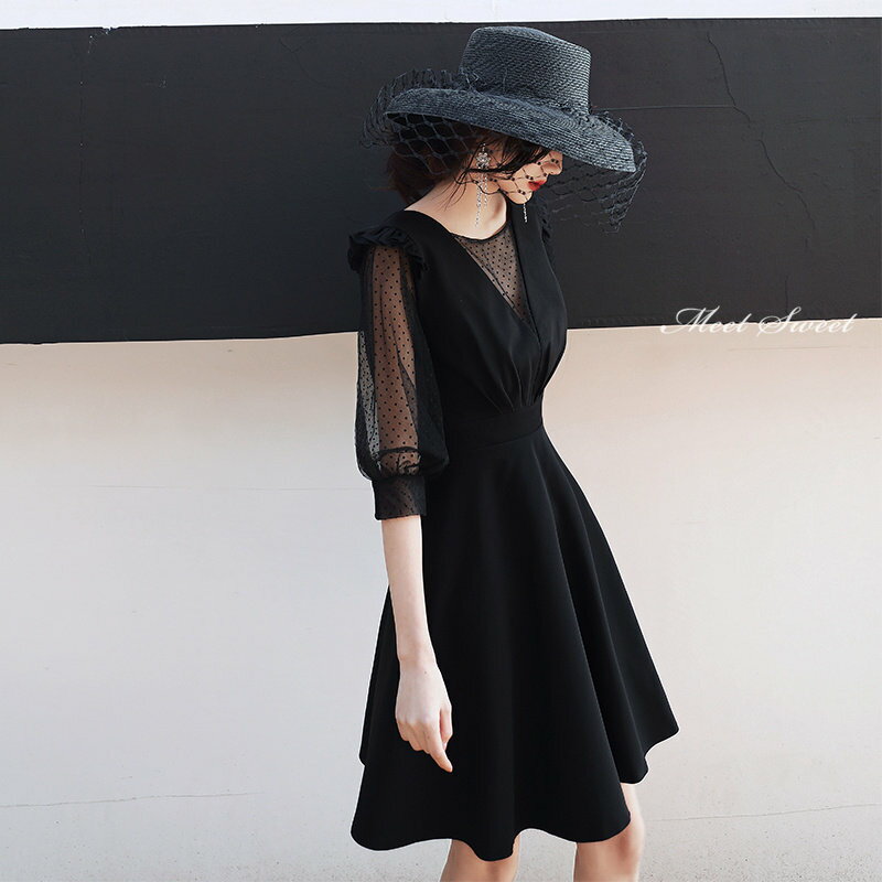 カラードレス ファスナー パーティードレス フォーマルドレス ミディアムドレス ミニドレス ブラック 5分袖 結婚式 二次会 披露宴 発表会 演奏会 謝恩会 食事会 ゲストドレス ウェディングドレス カクテルドレス ブライダル お呼ばれドレス セレモニー ワンピース