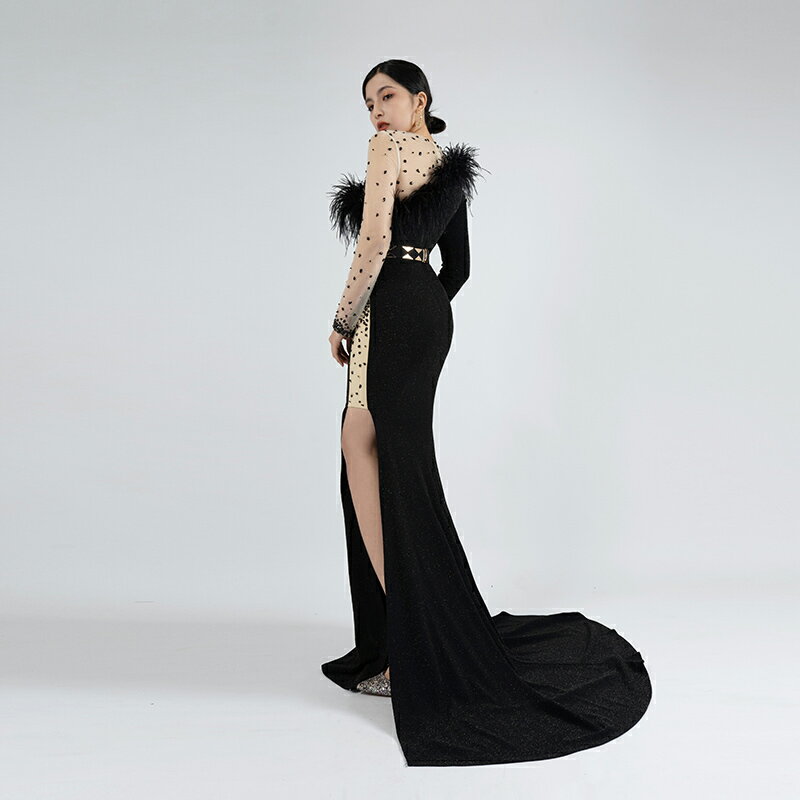 ドレス レディース オフショルダー シャンパンカラー ライトラグジュアリー 上品 個性的 イブニングドレス ウエストマーク マーメイドライン ロングドレス 誕生日 宴会 結婚式 二次会 発表会 演奏会