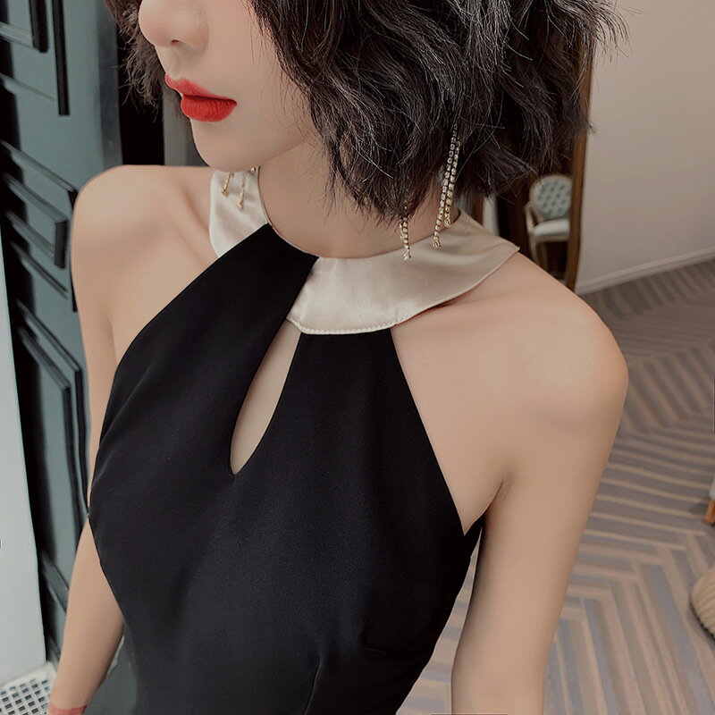 カラードレス スリット パーティードレス フォーマル ロングドレス マーメイドドレス 結婚式 二次会 発表会 花嫁 ウェディングドレス ホルターネック ブラック ゲストドレス ブライダル ウエディングドレス イブニングドレス 演奏会 披露宴 マーメイドラインドレス