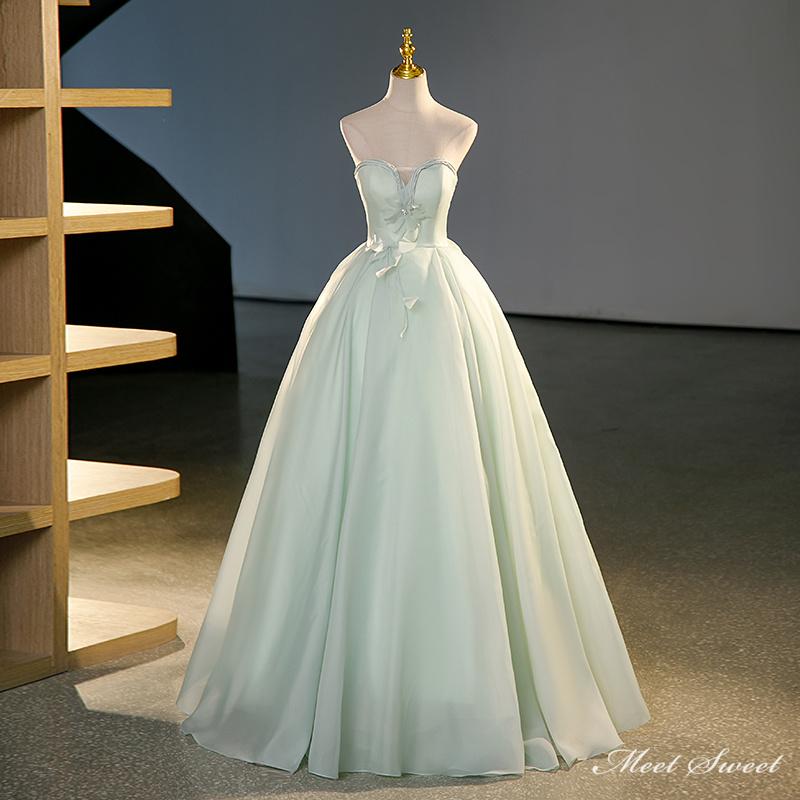 カラードレス ファスナー グリーン ビスチェ ロングドレス 結婚式 二次会 発表会 演奏会 ウェディングドレス ウエディングドレス 花嫁 前撮り プリンセスドレス イブニングドレス コンサート パーティードレス ブライダル 披露宴 舞台演出衣装 プリンセスラインドレス