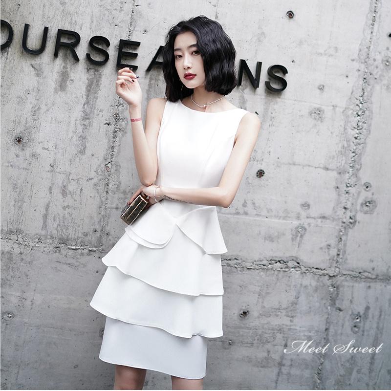 カラードレス ファスナー パーティードレス フォーマル 白 ホワイト 袖なし フリル ミニドレス 結婚式 二次会 披露宴 発表会 演奏会 謝恩会 食事会 同窓会 大人 ゲストドレス ウェディングドレス カクテルドレス ブライダル お呼ばれドレス セレモニー ワンピース