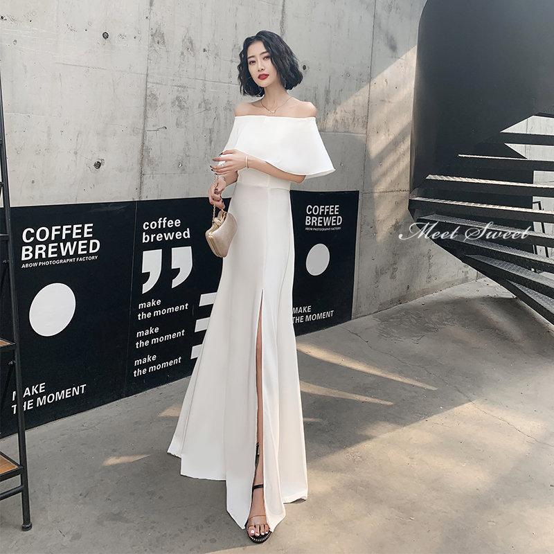 【P5倍★BLACK FRIDAY限定】カラードレス ホワイト ブラック レッド ファスナー パーティードレス ロングドレス 結婚式 二次会 披露宴 発表会 演奏会 ウェディングドレス スレンダードレス ゲストドレス ウエディングドレス 謝恩会 食事会 同窓会 カクテルドレス ブライダル