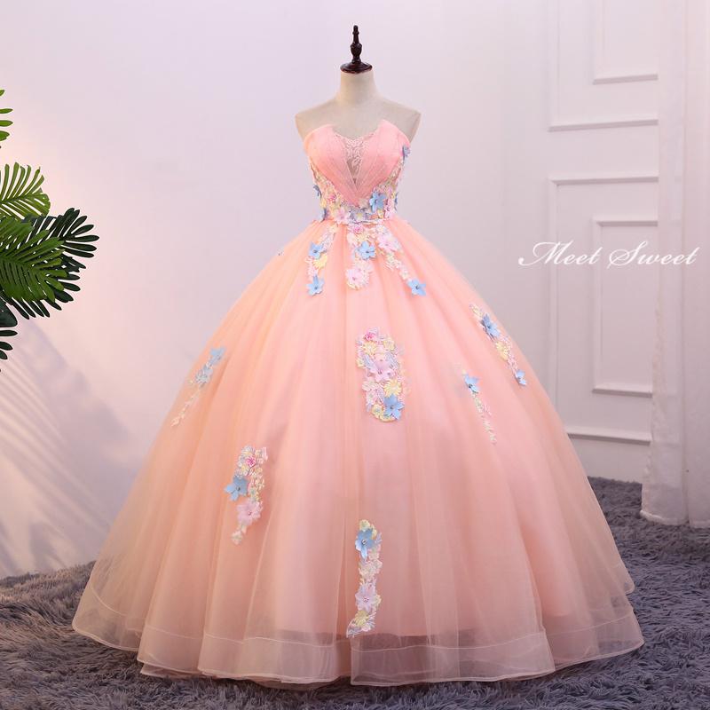 カラードレス 花柄 ピンク ビスチェ 袖なし ロングドレス 結婚式 二次会 発表会 演奏会 ウェディングドレス ウエディングドレス 花嫁 前撮り プリンセスドレス イブニングドレス コンサート パーティードレス ブライダル 披露宴 舞台演出衣装 プリンセスラインドレス