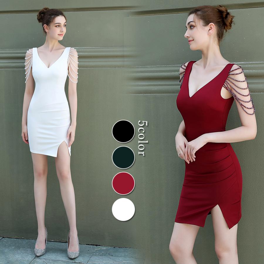 カラードレスミニドレス袖なしノース...
